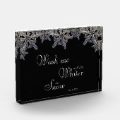 Zwart-wit kristal Snowflake Whiter dan sneeuw Fotoblokken (Links)