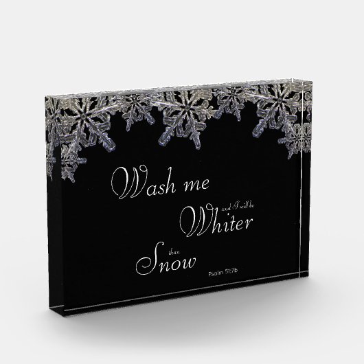 Zwart-wit kristal Snowflake Whiter dan sneeuw Fotoblokken (Links)