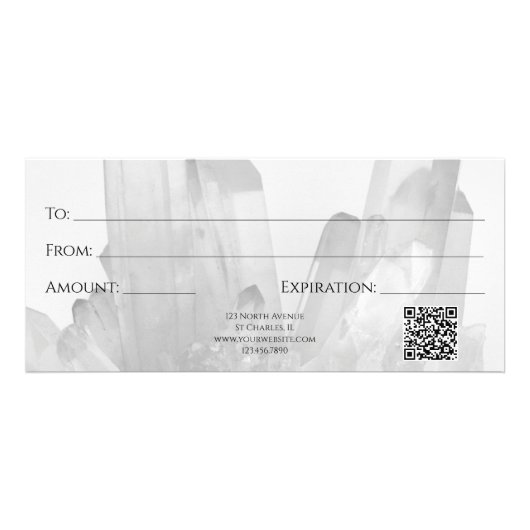 Zwart/wit kristallen Sa Salon Cadeaucertificaat Reclamekaart (Achterkant)