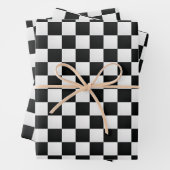 Zwart-wit Krokodil Huid Print Schaak Inpakpapier Vel (In situ)