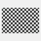 Zwart-wit Krokodil Huid Print Schaak Inpakpapier Vel (Voorkant)