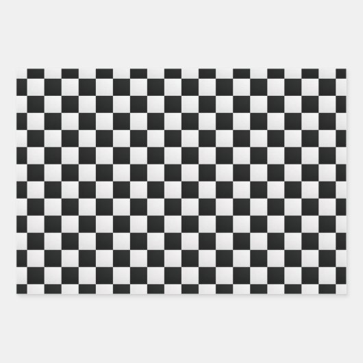 Zwart-wit Krokodil Huid Print Schaak Inpakpapier Vel (Voorkant)