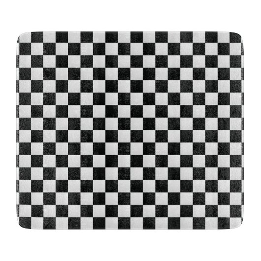 Zwart-wit Krokodil Huid Print Schaak Snijplank (Voorkant)