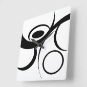 Zwart wit krommingsontwerp vierkante klok (Hoek)