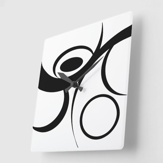 Zwart wit krommingsontwerp  vierkante klok (Hoek)