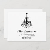 Zwart-wit kroonluchter bewegende aankondigingen aankondigingskaart (Voorkant / Achterkant)