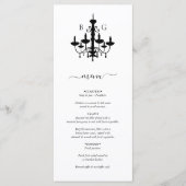 Zwart Wit Kroonluchter Monogram Huwelijk QR Code Menu (Voorkant)