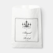 Zwart-wit kroonluchter Oud Geld bruiloft Bedankzakje (Voorkant)