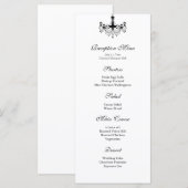 Zwart-wit kroonluchter Receptie Menu (Voorkant / Achterkant)