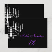Zwart-wit kroonluchter tafel nummer Briefkaart (Voorkant / Achterkant)