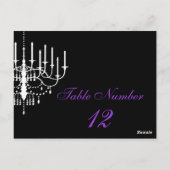 Zwart-wit kroonluchter tafel nummer Briefkaart (Achterkant)