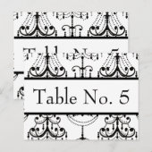 Zwart&Wit Kroonluchter Trouwtafel Briefkaart #'s (Voorkant / Achterkant)