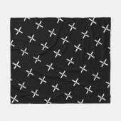 Zwart wit kruis plus geometrisch modern patroon fleece deken (Voorkant (Horizontaal))