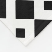 Zwart wit kruis plus vierkant geometrisch patroon fleece deken (Hoek)