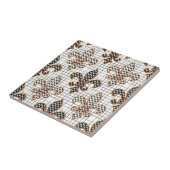 Zwart Wit Kruisarcering Stippen Fleur-de-lis Tegeltje (Zijkant)