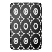 Zwart-wit kruisen en cirkels badmat (Voorkant Verticaal)