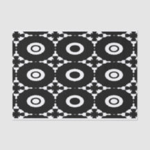 Zwart-wit kruisen en cirkels tissuepapier