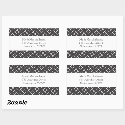  zwart-wit kruishatch adres stickers (Vel)