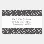 zwart-wit kruishatch adres stickers (Voorkant)