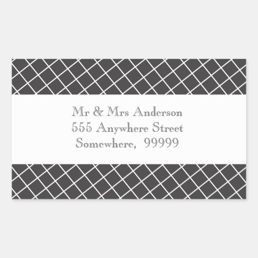 zwart-wit kruishatch adres stickers (Voorkant)