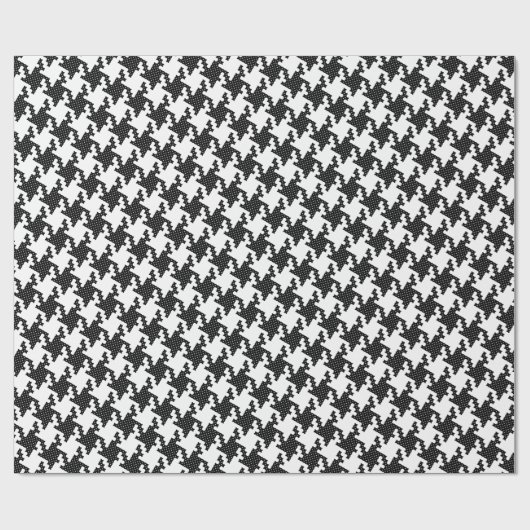 Zwart-wit kruisstik Houndstooth Pied-de-Poule Cadeaupapier (Vlak)
