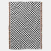 Zwart-wit kruisstik Houndstooth Pied-de-Poule Deken (Voorkant Verticaal)
