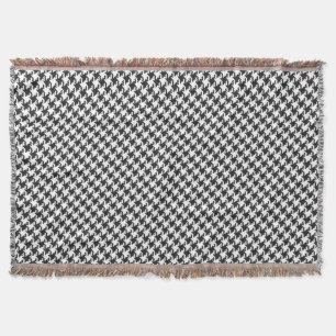 Zwart-wit kruisstik Houndstooth Pied-de-Poule Deken