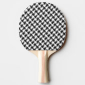 Zwart-wit kruisstik Houndstooth Pied-de-Poule Tafeltennisbatje (Achterkant)