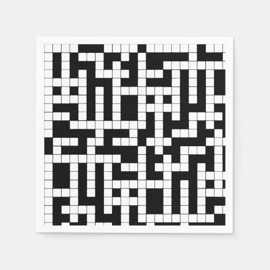 Zwart-wit kruiswoordpapier Napkins Servet (Voorkant)