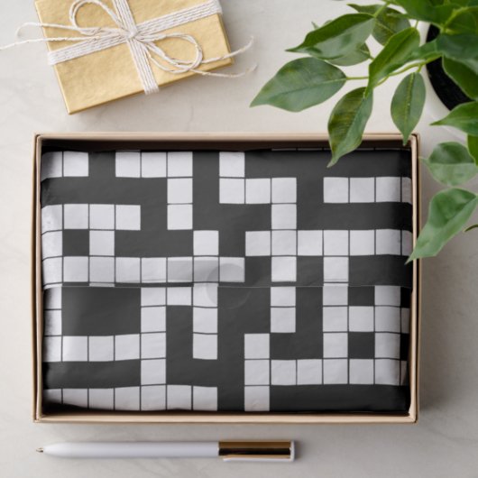 Zwart-wit kruiswoordpapier tissuepapier (Geschenk)