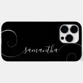 Zwart-Wit Krullende Handtekening Case-Mate iPhone Case (Achterkant (horizontaal))