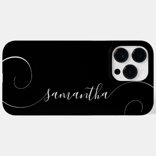 Zwart-Wit Krullende Handtekening Case-Mate iPhone Case (Achterkant (horizontaal))