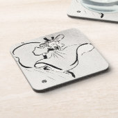 Zwart-wit kunst Jane Avril door Toulouse Lautrec Bier Onderzetter (Linkerzijde)