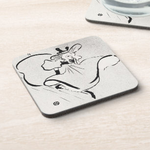 Zwart-wit kunst Jane Avril door Toulouse Lautrec Bier Onderzetter