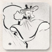Zwart-wit kunst Jane Avril door Toulouse Lautrec Bier Onderzetter (Voorkant)