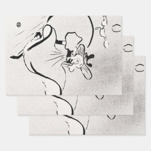 Zwart-wit kunst Jane Avril door Toulouse Lautrec Inpakpapier Vel