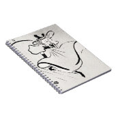 Zwart-wit kunst Jane Avril door Toulouse Lautrec Notitieboek (Rechterzijde)