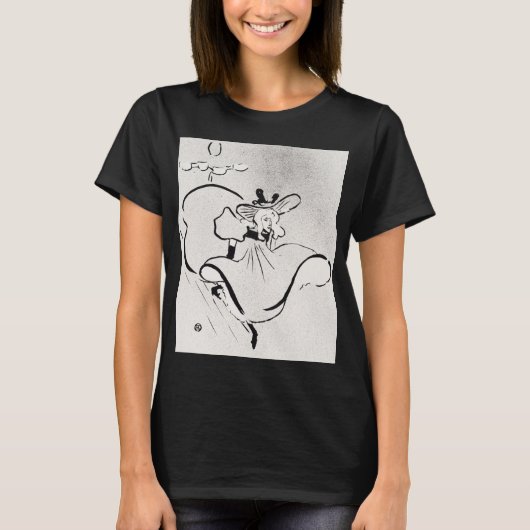 Zwart-wit kunst Jane Avril door Toulouse Lautrec T-shirt (Voorkant)