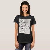 Zwart-wit kunst Jane Avril door Toulouse Lautrec T-shirt (Voorkant volledig)