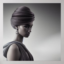 Zwart-wit kunst Monochroom portret Poster