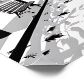 Zwart-wit kunst Prints, Modern, Landschap, Moody Poster (Hoek)