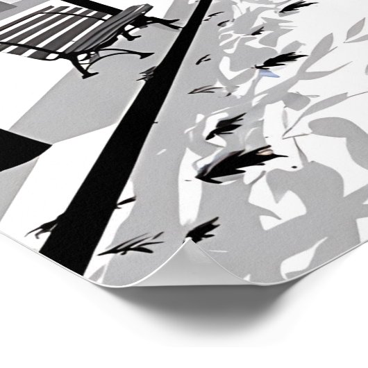 Zwart-wit kunst Prints, Modern, Landschap, Moody Poster (Hoek)