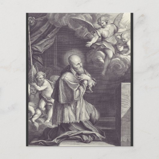 Zwart-wit Kunst van Sint Franciscus de Sales (Voorkant)