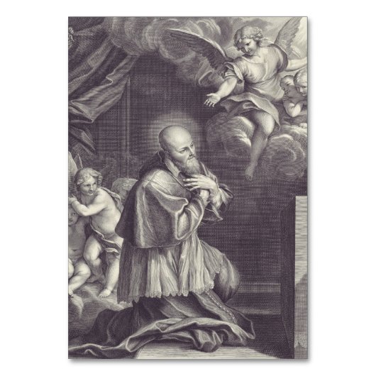 Zwart-wit Kunst van Sint Franciscus de Sales Kaart (Voorkant)