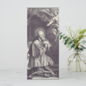 Zwart-wit kunst van Sint-Franciscus van Sales (Staand voorkant)