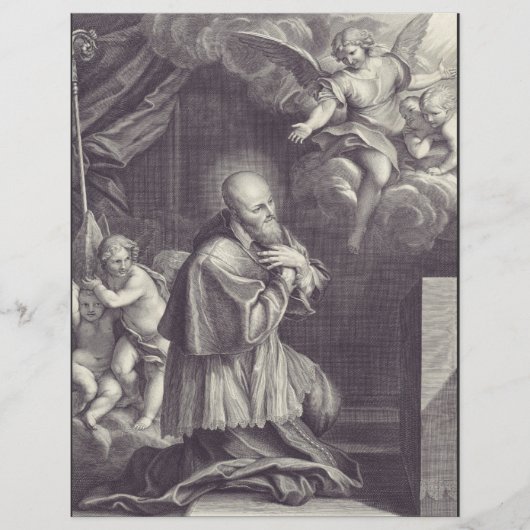 Zwart-wit kunst van Sint-Franciscus van Sales Flyer (Voorkant)