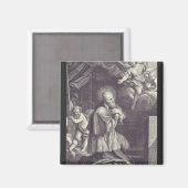 Zwart-wit kunst van Sint-Franciscus van Sales Magneet (Voorkant / Achterkant)