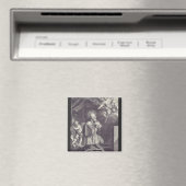 Zwart-wit kunst van Sint-Franciscus van Sales Magneet (Insitu (Vaatwasser))