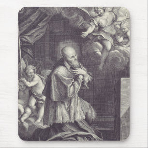 Zwart-wit kunst van Sint-Franciscus van Sales Muismat