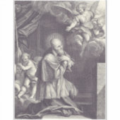 Zwart-wit kunst van Sint-Franciscus van Sales Sticker (Voorkant)